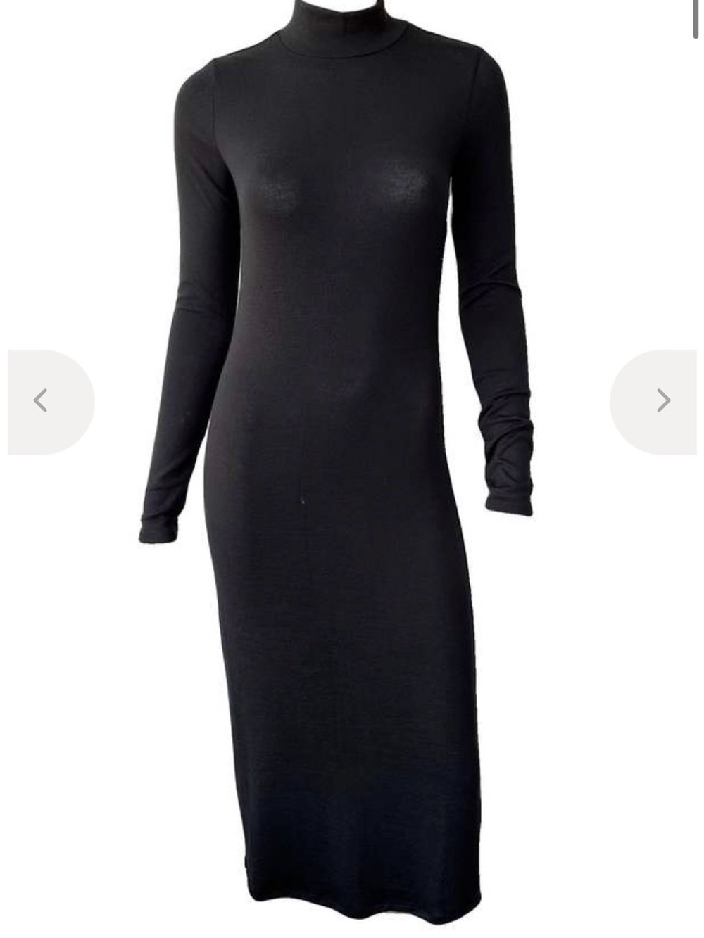 rag & bone Black Long-Sleeve Turtleneck Midi Dress